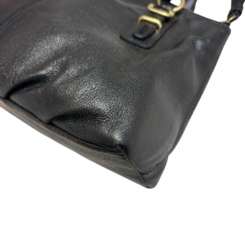 Coach black leather small Madison satchel